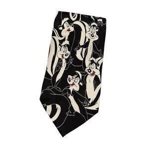 Vintage 1993 Looney Tunes Mania 100% Silk Tie - Pepe Le Pew Skunk